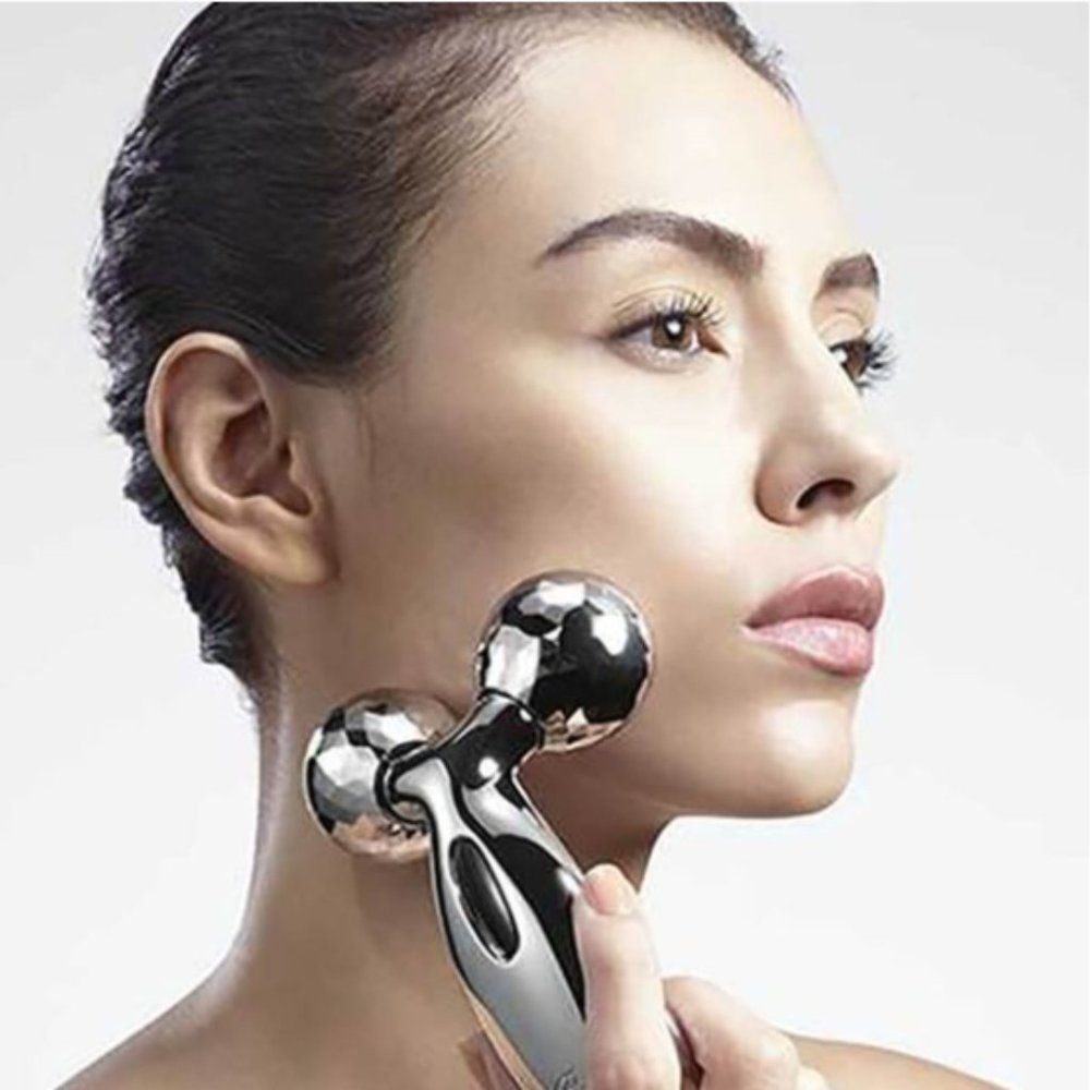 Silver 3D Facial Roller Skincare Tool